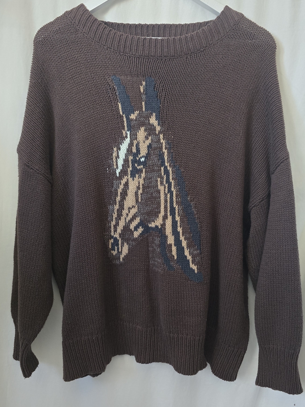 Altar'd State Dakota Horse Pullover Graphic Crewneck Sweater Large